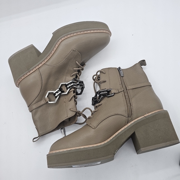 Vince Camuto Keltana Leather Combat Boots Brown Size 9 - Picture 10 of 11